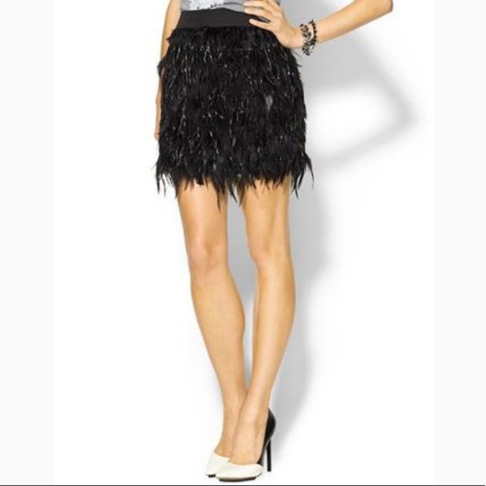 SABINE FEATHER SKIRT BLACK MINISKIRT DRESSY PARTY